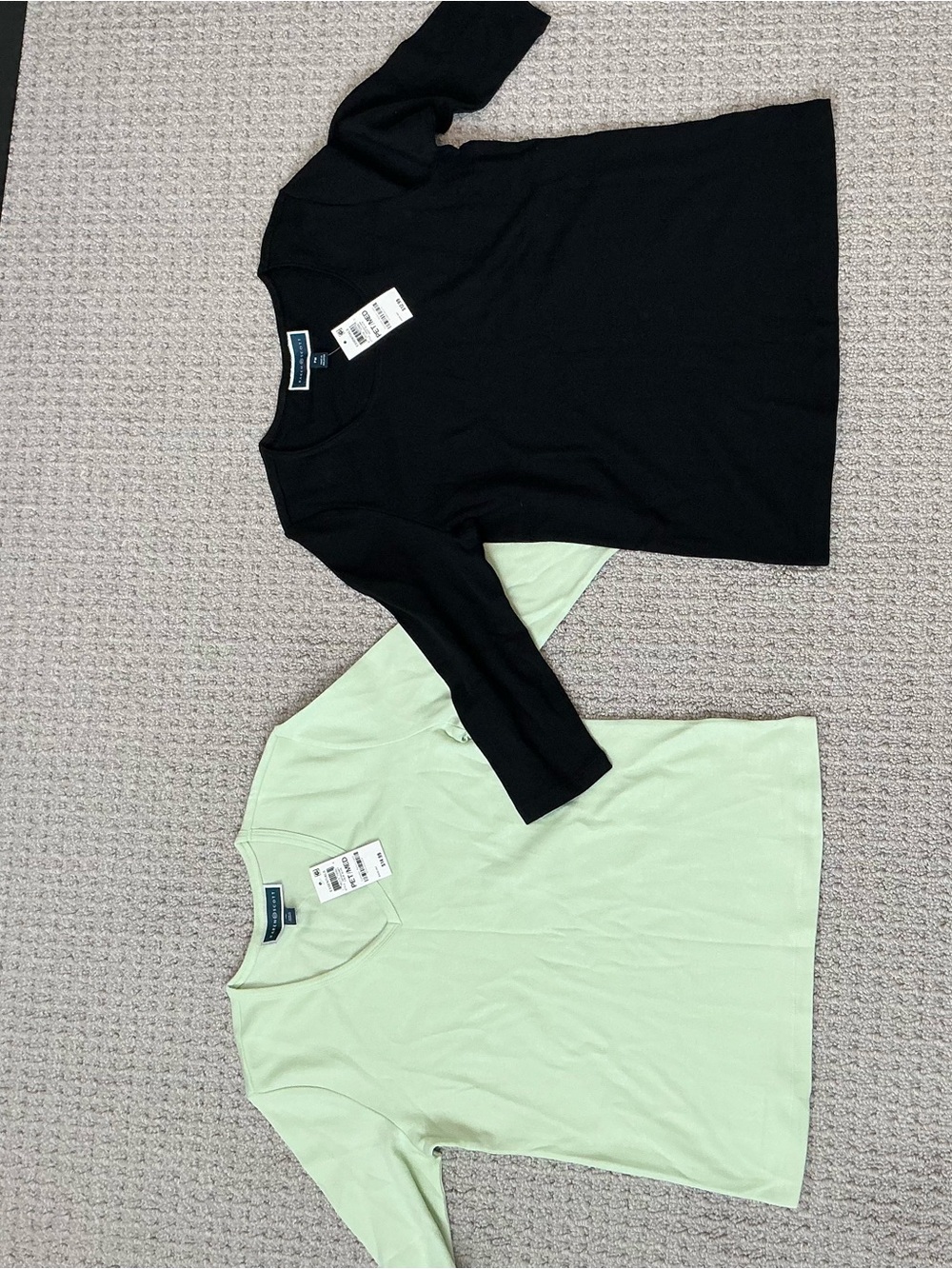 Karen Scott Petite 3/4 Sleeve Tunics in Black and Mint